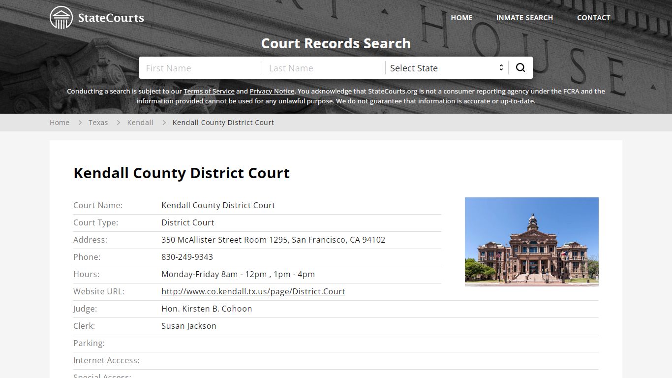 Kendall County District Court, Kendall County, TX ...